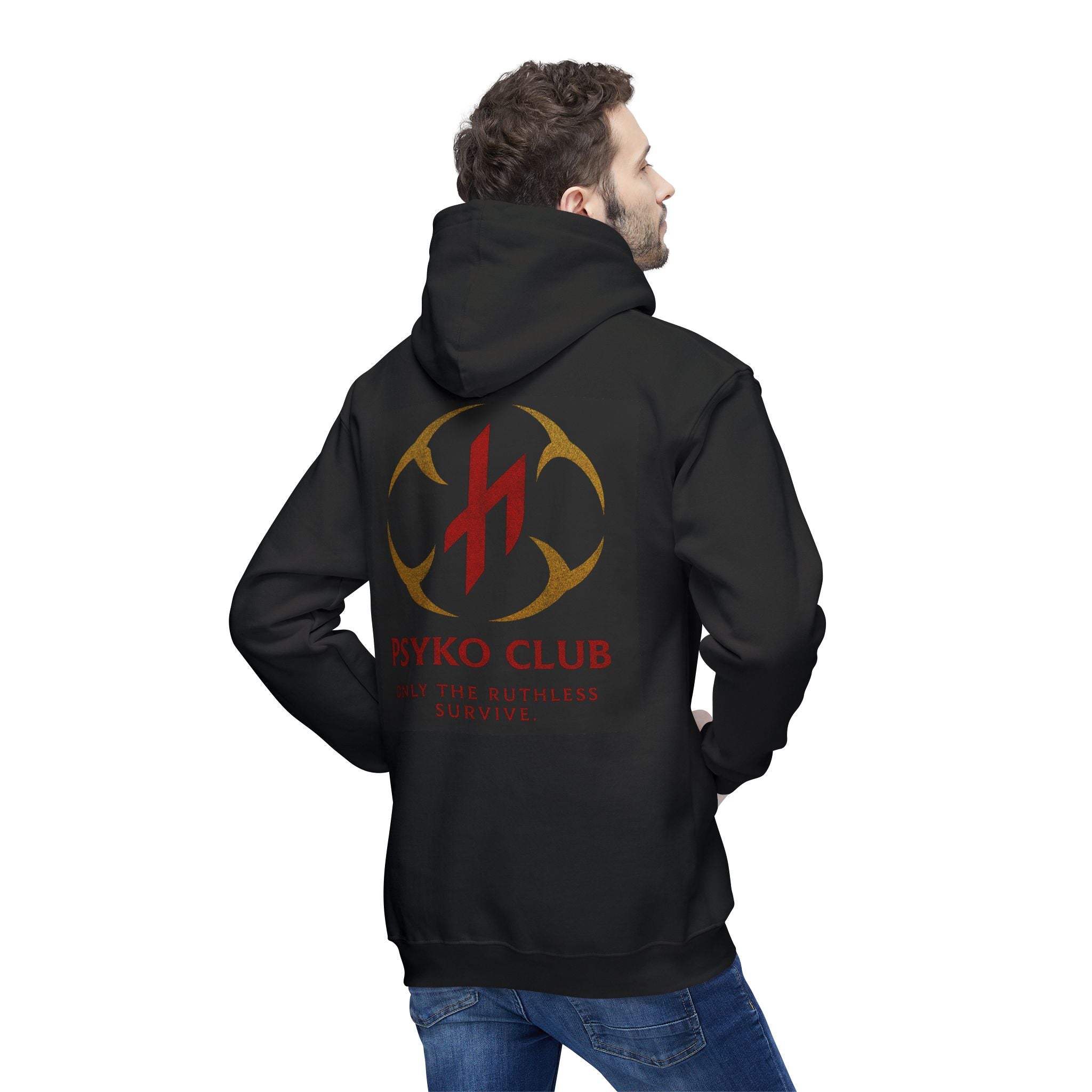 Psycho Club NO MERCY. NO MASTER. Unisex Hoodie - No Mercy, No Waste - Perfect Gift for Horror Fans, Casual Wear, Halloween, Streetwear, College Style