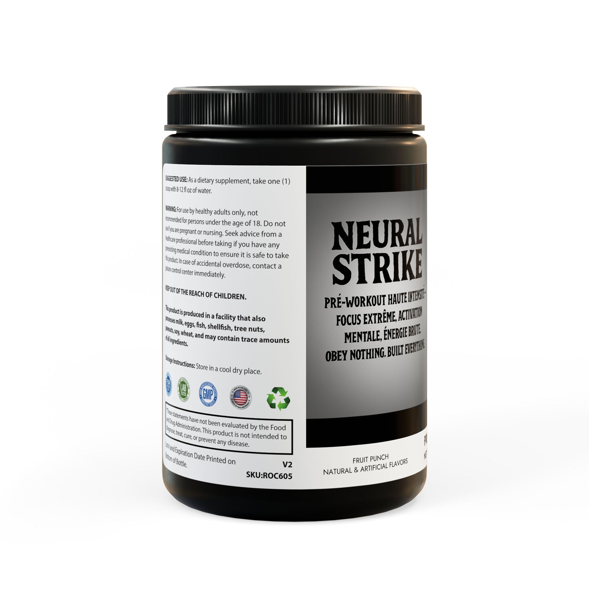 BLACK FUEL LABS , Neural Strike Pre-Workout Supplement, Fruit Punch (204g, 7.1oz)
